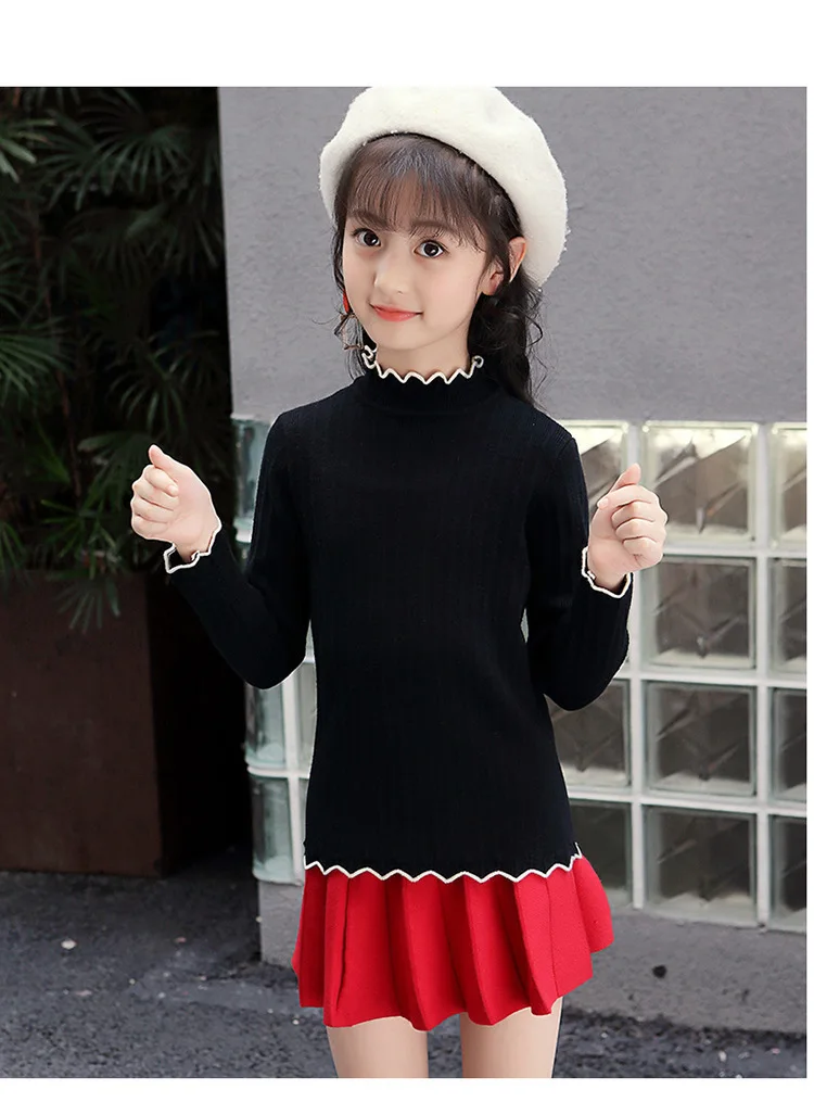 Toddler Kids Sweater Girls Children Knit Long Sleeve Black Green Pink White Knitted Big Child Sweater 2018 Autumn Winter Tops   4 5 6 7 8 9 10 11 12 13 14 15 years little big kids  knitwear kids children sweater (8).jpg