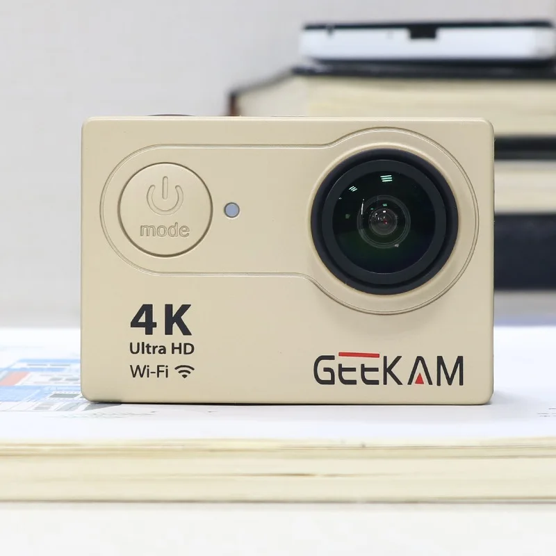 GEEKAM Экшн-камера H9 H9R, оригинальная ультра спортивная водонепроницаемая камера go HD 4K WiFi 1080P 60fps pro, уличная спортивная камера 170D - Цвет: H9 Gold