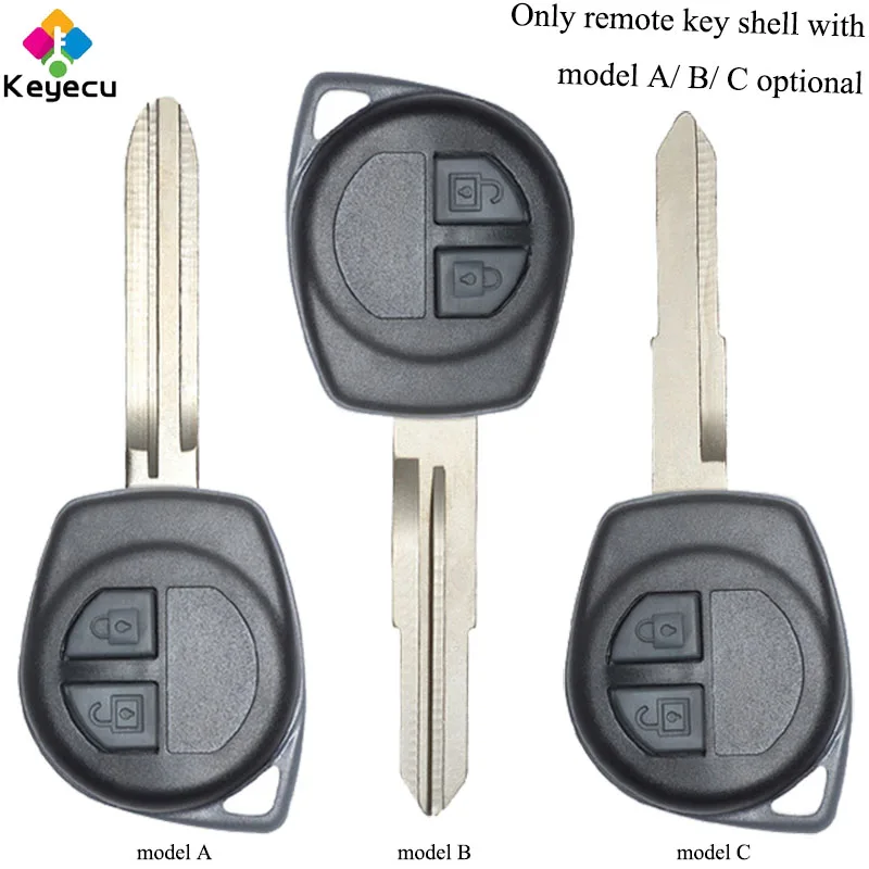 

KEYECU Replacement Remote Car Key Shell With 2 Buttons& Model A/ B/ C - FOB for Suzuki Grand Vitara Swift Ignis SX4 Liana Alto