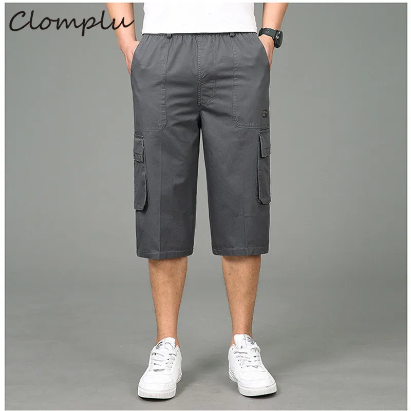 Clomplu Cargo Shorts Mens 3/4 Trousers Plus Size Summer Male Short Pants 2019 New Clothes for Men Quality Elastic Waist Clomplu Cargo Shorts Mens 3/4 Trousers Plus Size Summer Male Short Pants 2019 New Clothes for Men Quality Elastic Waist