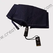 Полностью автоматический, 8 ребер, три сложения, автоматическое открывание и автоматическое закрывание зонтов, ветрозащитный, чистый кожаный мужской зонтик commercail check с принтом