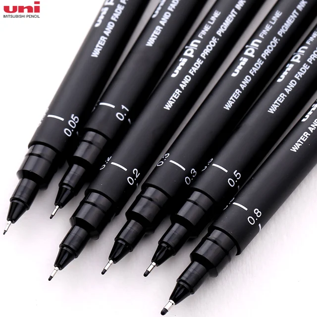 mitsubishi uni pin200 black liner 005 01 02 03 05 08 needle pen