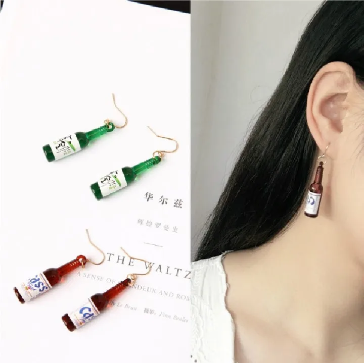 

Fashion Drop Korean Dangle Vintage Female 2019 For Women's Earrings Hanging Jewelry Beer Bottle Statement Earings Boho Beautiful