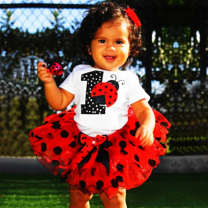 

Summer Baby Mini Tutu Dress for One Year 1st Birthday Wear Princess Clothing Kids Flower Headband 3pcs Dresses vestido infantil