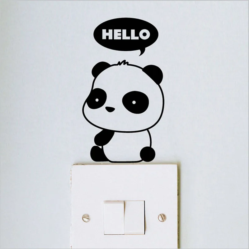 Fashion Lovely Panda Switch Sticker Can Remove Waterproof Vinyl Sitting