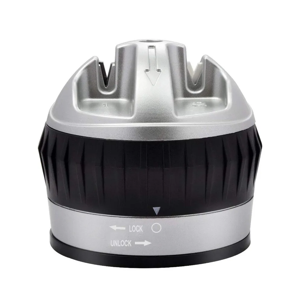 

Newest 2 Stage Coarse & Fine Sharpening Wheel System, Easy & Safe to Use, Manual Kitchen Knife sharpener with suction pad