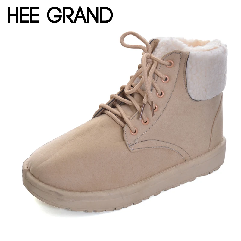 

HEE GRAND Platform Casual Shoes Woman Winter Warm Rubber Women Ankle Boots Creepers Women Snow Boots 4 Colors Size 36-40 XWX6074