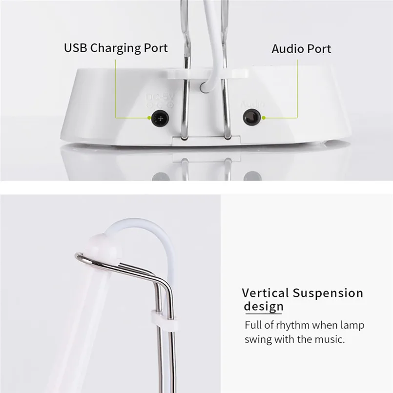 Multifuction Bluetooth динамик аудио Настольная лампа с беспроводной зарядкой для LED глаз