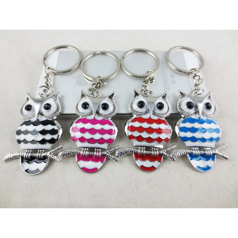 LLavero de búho bonito abalorio de Metal llavero de mujer cubierta de Animal Cubre Llaves Llaveros Animales Llaveros Chaveiro Porte Cle