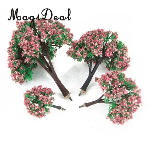 4Pcs Railroad Railway Street Road Park Garden Scenery Scene Landscape Sand Table Layout Model Trees 1.6- 3.94 Inch