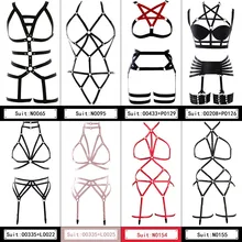 Women Strappy Harness Bra Sexy Body Bondage Belt Set Pentagram Punk Goth Top Cage Lingerie Garter Plus Size Festival Gift