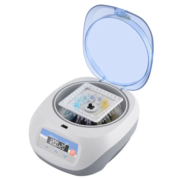 

Mini Centrifuge 12000 RPM MINI-12K, 1.5ml/2.2mlx12 0.2mlx12x4 5ml rotor, 40mmx12 Capilliary micro hematocrit Centrifuge