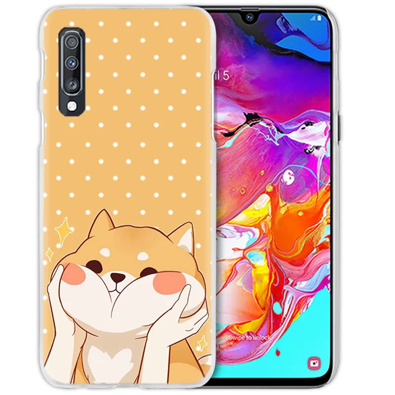 Чехол Kawaii для Samsung Galaxy A50 A70 A20e A40 A30 A20 A10 A71 A50s A9 A7 2018 жесткий прозрачный чехол