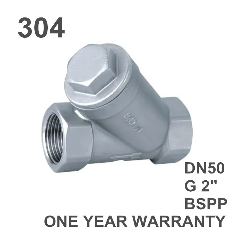G2" BSPP Female 304 Stainless Steel Inline Y Filter Strainer Pipe
