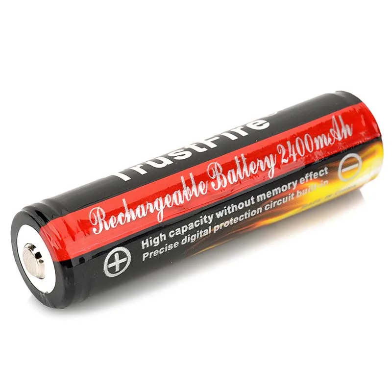 1 шт./лот TrustFire Защищенный 18650 3,7 V размер 2400mAh перезаряжаемые литиевые батареи 18650 Батарея