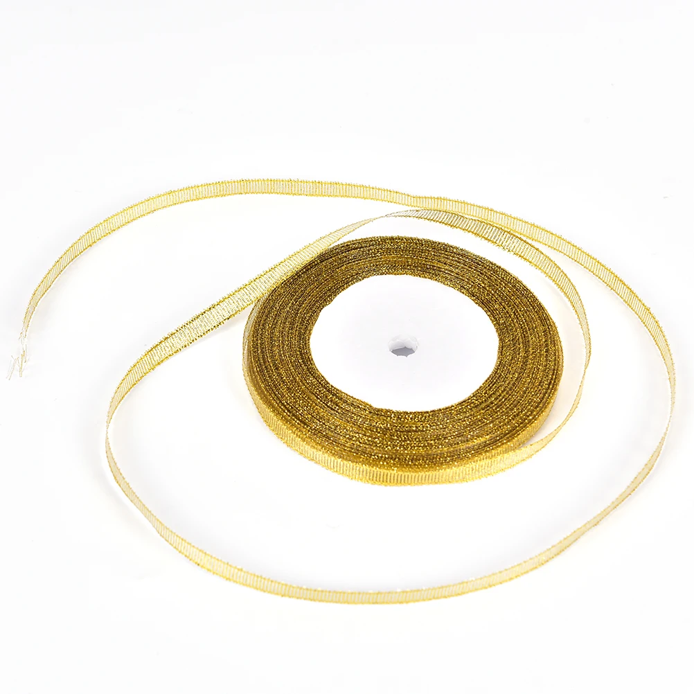 

25Yards 6mm Silver/Gold Silk Satin Ribbon Gift Wrapping Party Christmas New Year DIY Material Party Home Wedding Decoration