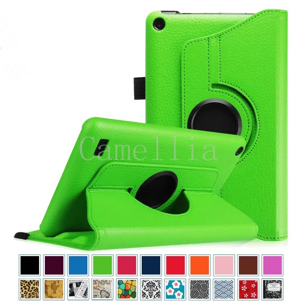 

50Pcs/lot 360 Degree Rotating Cover Swivel Stand for Amazon Fire 7 Tablet (will only fit Fire 7" Display 5th Generation - 2015)