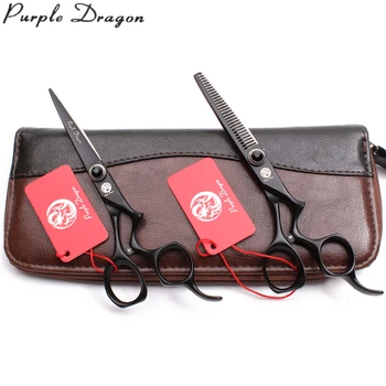 

5.5" 6.0" Purple Dragon 440C Straight Scissors Thinninng Shears Animal Shears Professional Pets Scissors Dogs Grooming Kit Z9016