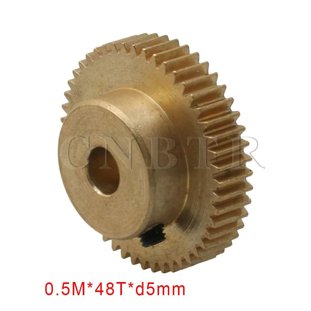 

CNBTR 48 Teeth Motor Pinion Gear 0.5 Modulus 5mm Hole with Fixed Screw 25x10mm