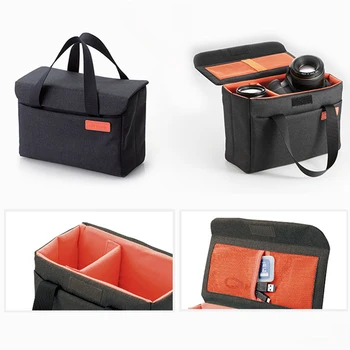 

Roadfisher Thick Waterproof Camera Padded Protect Bag Insert Partition Case Divider Carry Handle Fit DSLR Lens Canon Nikon Sony