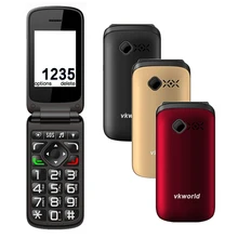 Оригинальный vkworld VK Z2 большие кнопки 2.4 “TFT флип старик старейшин мобильный телефон Dual SIM 0.3MP Камера FM факел bluetooth 800 мАч