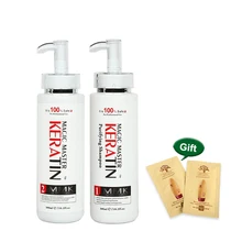 Горячая без формалина 300 мл волшебный мастер кератин выпрямление волос лечение+ 300 мл очищающий шампунь ремонт поврежденных волос