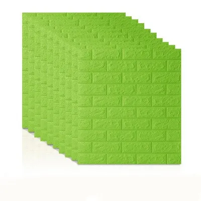 70*77 3D кирпичные настенные наклейки DIY самоклеющийся Декор пенопластовое водонепроницаемое покрытие для стен обои для телевизора фон для детской гостиной - Цвет: Fruit green