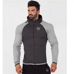2019 мужские спортивные куртки с капюшоном брендовая одежда мужская толстовка на молнии Повседневная Толстовка мужские облегающие куртки с