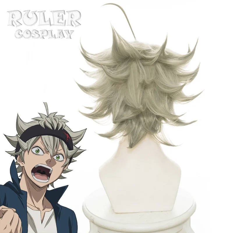 

Anime Black Clover Cosplay Asta Short Wig Cosplay Accessory Heat-resistant fiber Cosplay Costume Prop For Mens Gray Wig