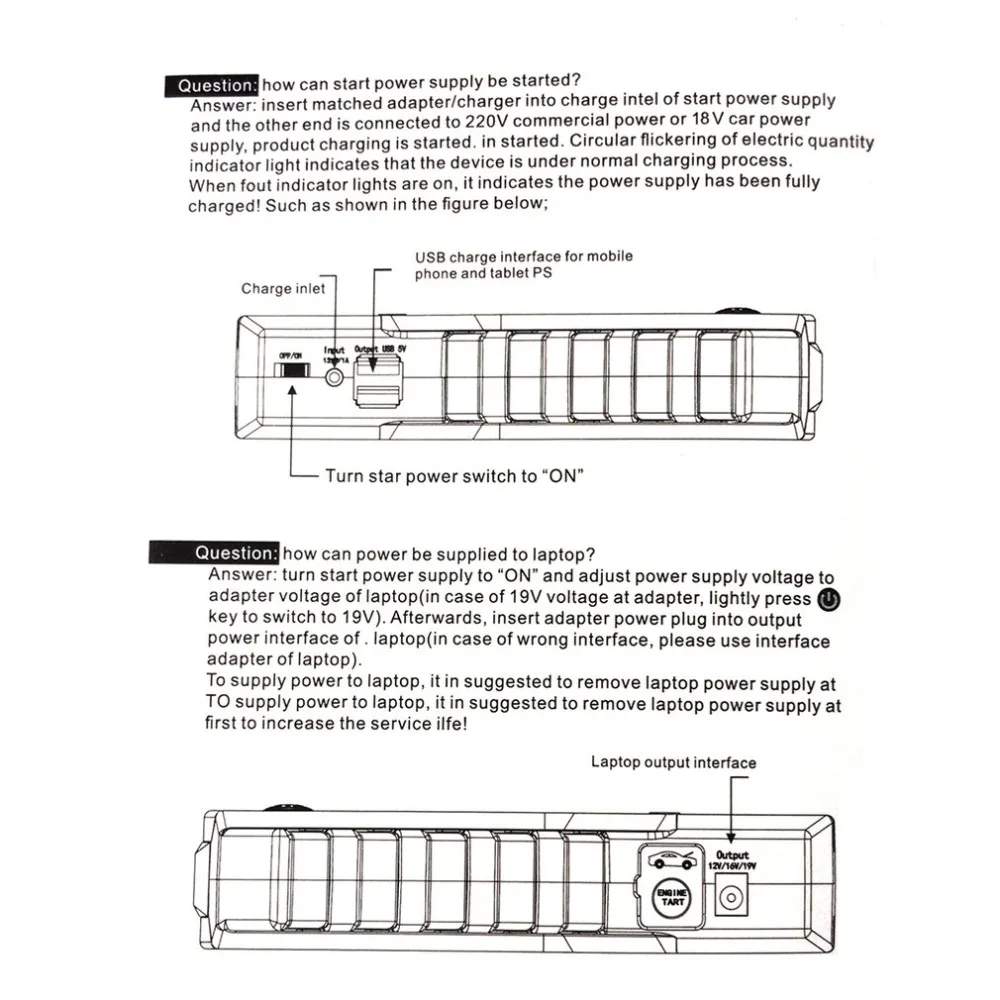 12V 82800 мА/ч, два USB выхода, Выход автомобиль скачок стартер Портативный автомобиля Зарядное устройство Мощность банк аварийного со вспышкой светильник Батарея Питание