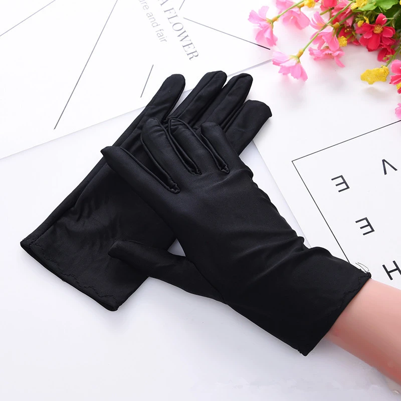 1 пара, мужские эластичные наручные перчатки из спандекса, тонкие перчатки для вождения, белые, черные, 22 см, Guantes Hombre, перчатки для формальной вечеринки