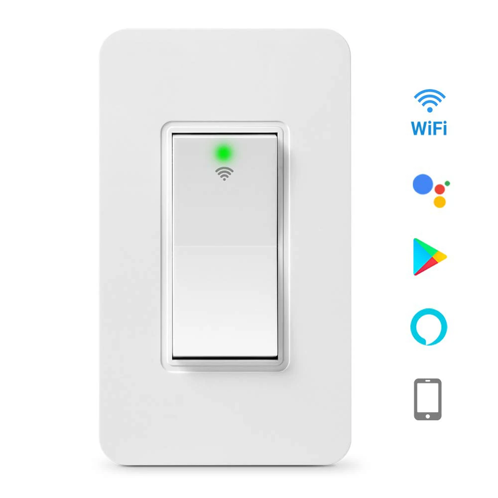 Wi-Fi Смарт настенный светильник Настенные переключатели 1/2/3-ходовой Электрический кнопочный переключатель Беспроводной сроки Дистанционное Управление, работает с Amazon Alexa Google Home, IFTTT