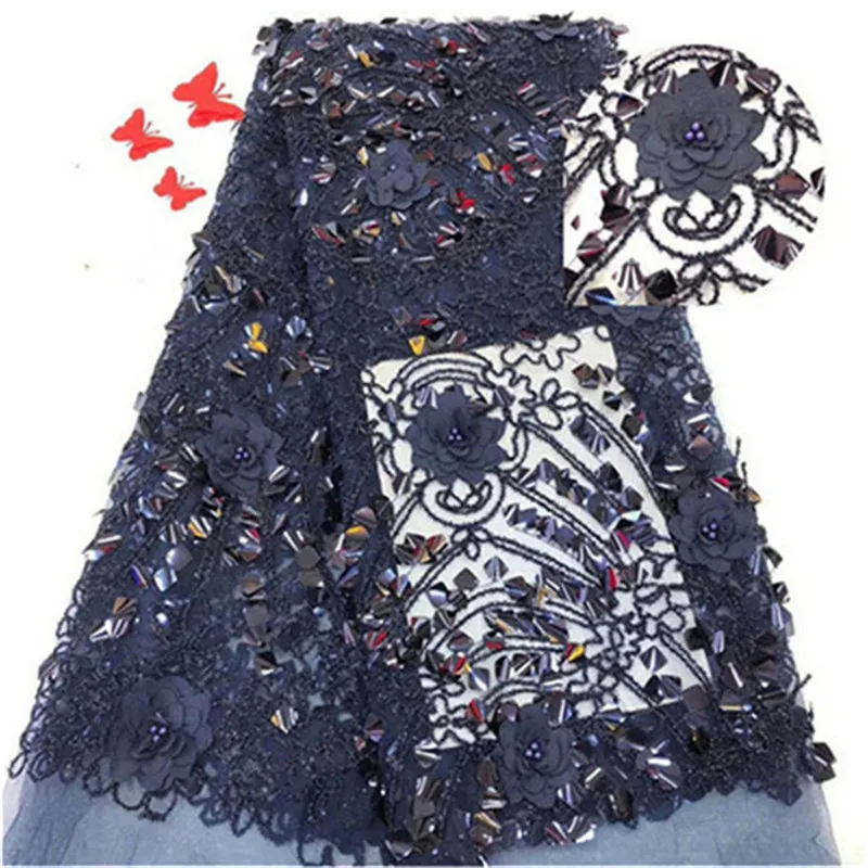 

2018 Latest Purple French African Lace Fabric High Quality African Embroidered Tulle Lace Fabric For 2019 Wedding Dress(FJ-12-18