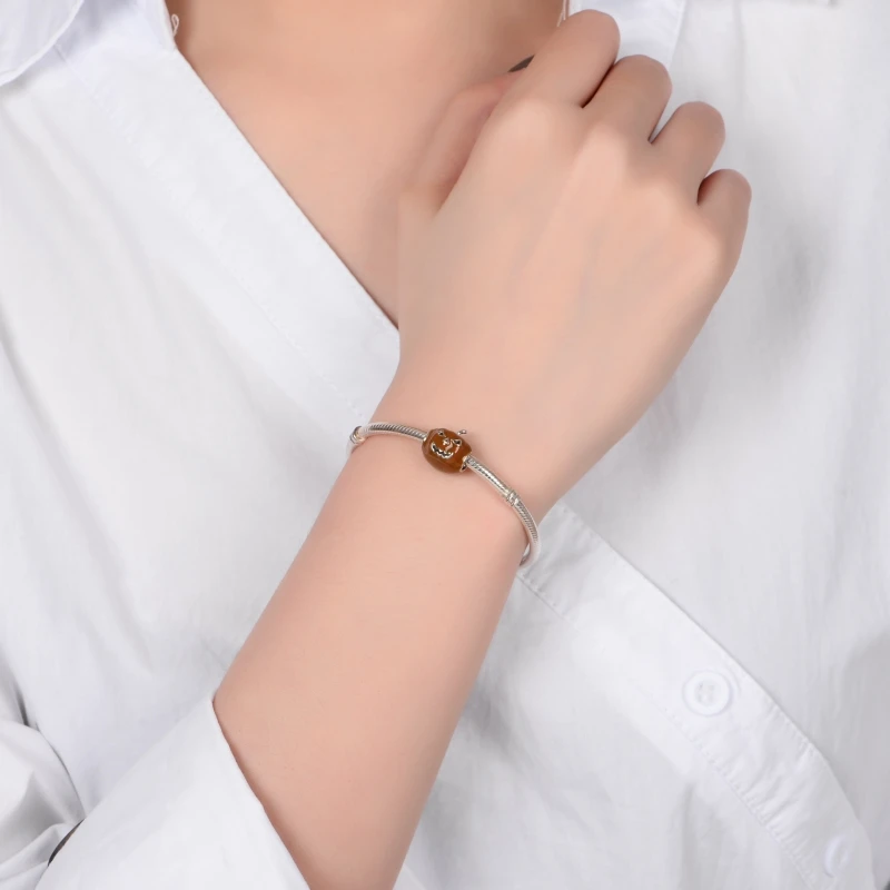 Одежда высшего качества Популярные коричневой эмалью 925 стерлингового серебра