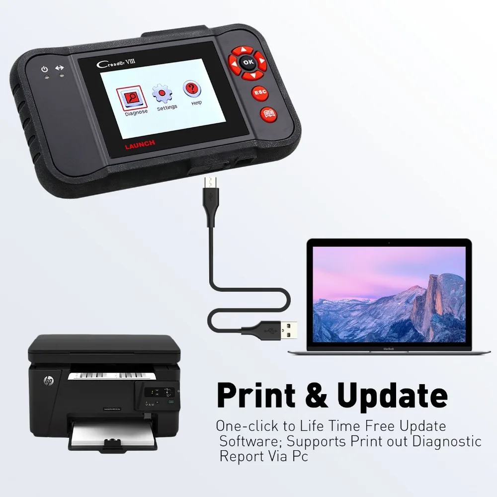 LAUNCH X431 Creader 8 obd2 считыватель кода EOBD сканер тестер ENG/ABS/SRS/Подушка безопасности +