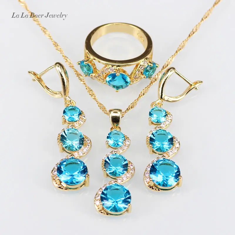 sky blue flower jewellery