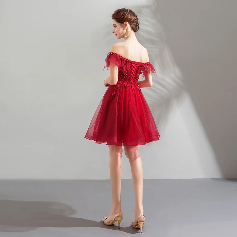 SSYFashion/новые красные коктейльные платья милое кружевное мини платье с кружевными