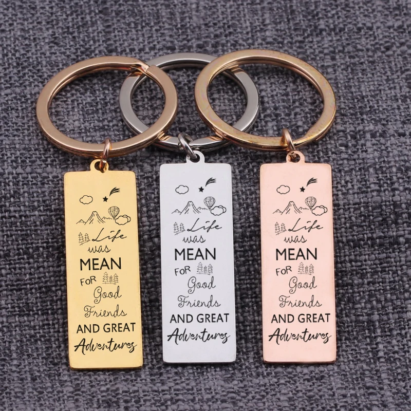 

Pendants Keyrings Camper Jewelry Adventure Lover Graduation Gift Accessories Key Holder Key Tag Lettering Present Keytags
