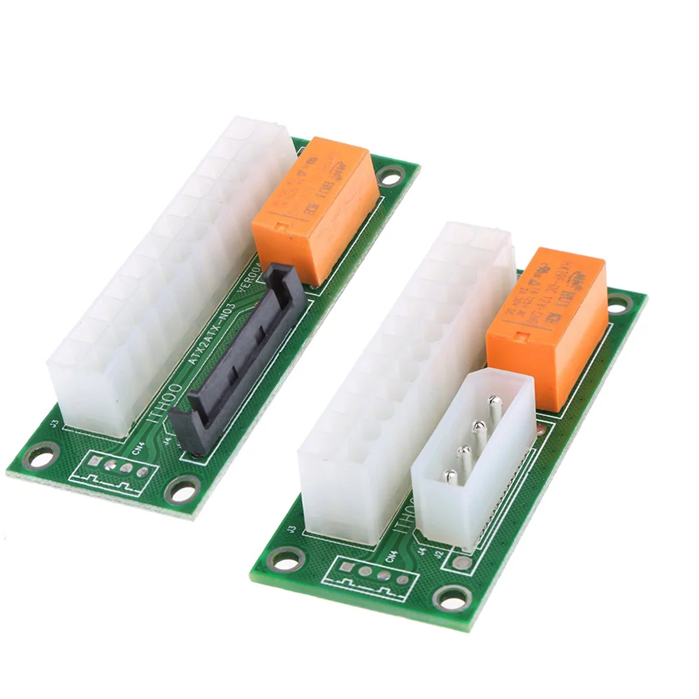 Новейший ATX 24Pin к Molex 4Pin / SATA Dual PSU источник питания синхронизация стартер