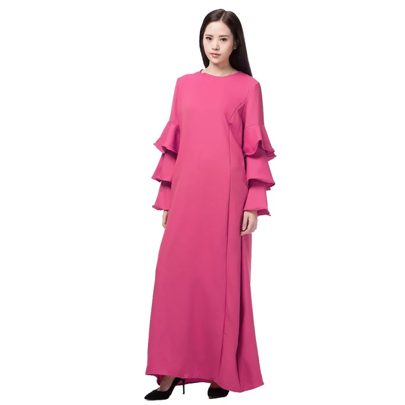 Турецкая одежда длинный рукав мусульманский платья женские свободные abaya О