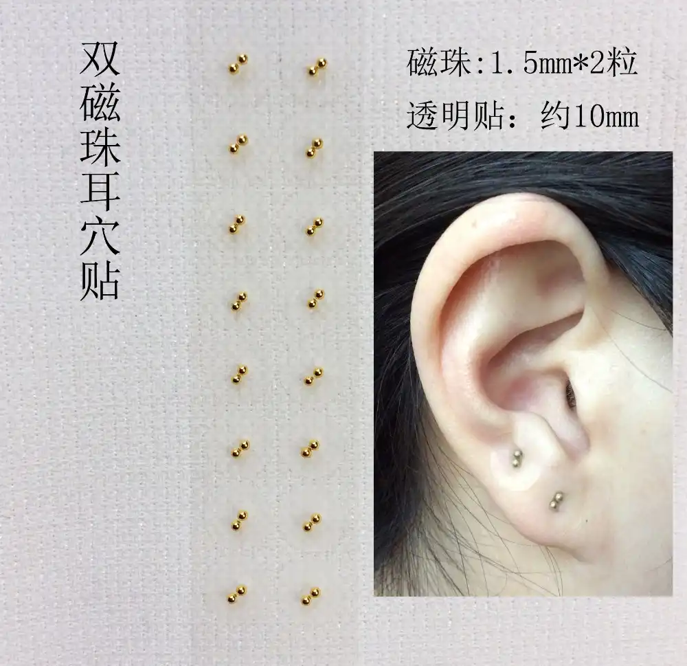 Crystal EAR BEADS FOR AURICULAR ACUPUNCTURE gold ear
