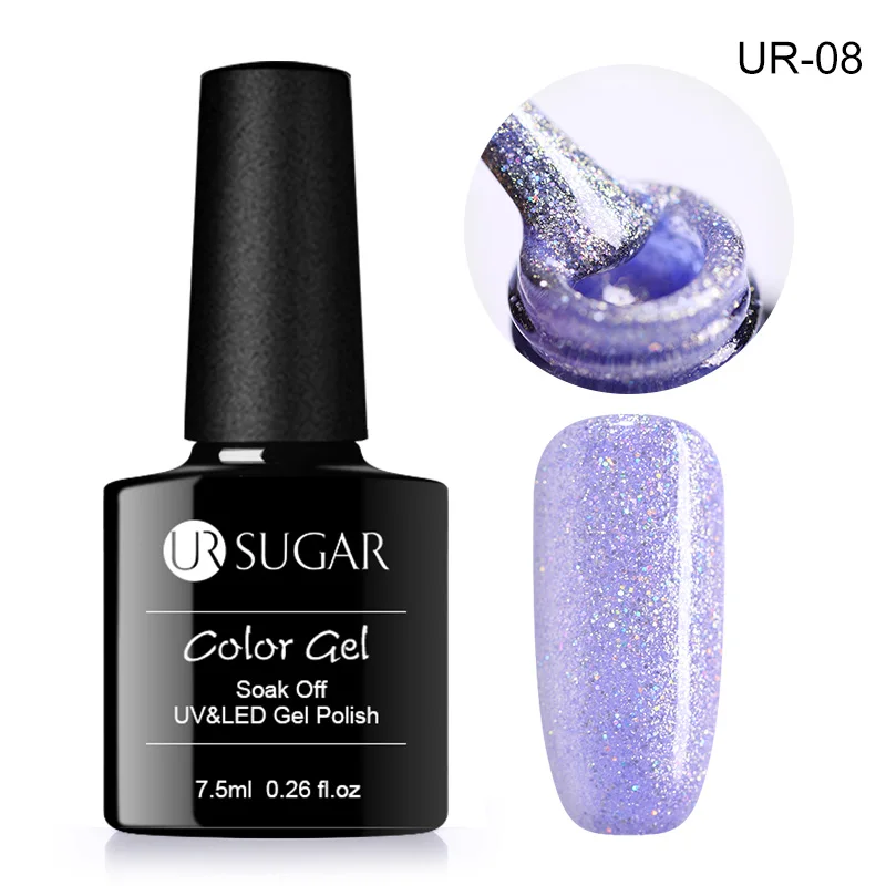 Ur Sugar 7,5 мл голографический Желейный Гель-лак летний розовый цветной Блестящий Кристальный гель впитывающий ногти УФ Гель-лак для ногтей лак - Цвет: Glitter8