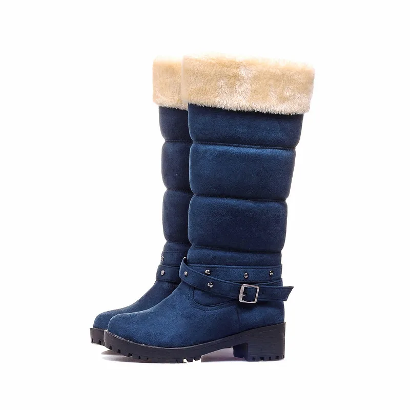 NEMAONE/зимние сапоги; модная повседневная обувь; сезон осень-зима; милые женские ботинки; стильная обувь из флока на квадратном каблуке; модные сапоги до колена