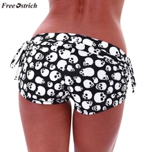 Свободные женские спортивные шорты со средней талией и принтом, впитывающие пот, дышащие эластичные шорты