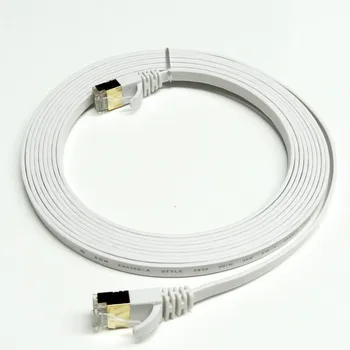 Günstige 300 Teile/los 3FT 1M CAT7 RJ45 Patch Ethernet LAN Netzwerk Kabel Für Router Switch Gold überzogene