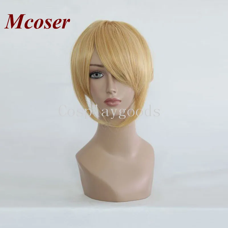 Mcoser VOCALOID Kagamine Len golden Short Ponytail Cosplay font b Synthetic b font font b Hair