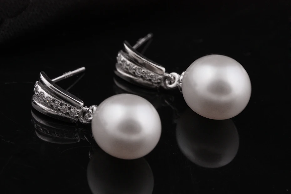 [Meibapj] 925 серебро 3 предметов наборы натуральным Набор Жемчужные украшения для женщин наивысшего качества Свадебные украшения подарок коробка