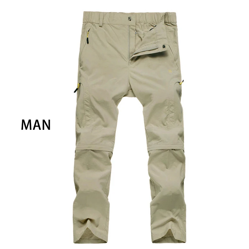 Спортивные штаны для активного отдыха, штаны для альпинизма, штаны для скалолазания, две съемные быстросохнущие штаны - Цвет: Man
