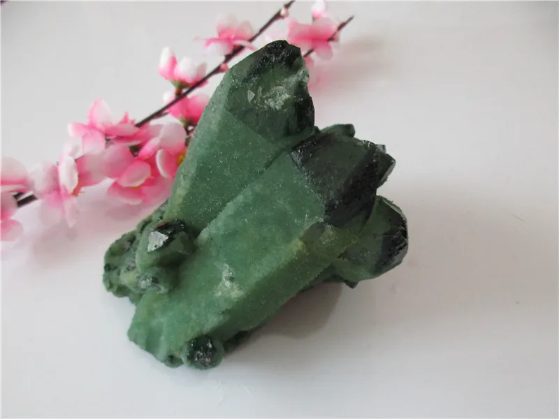 

Unique Natural Green Crystal Cluster Skeletal Quartz Point Wand Mineral Healing Crystal Druse Vug Specimen Natural Stone