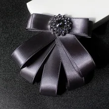 Элегантный мужской женский воротник рубашка бант из ленты галстук-платок ручной работы эластичная лента галстук для жениха Свадебная вечеринка хрустальные стразы галстук-бабочка